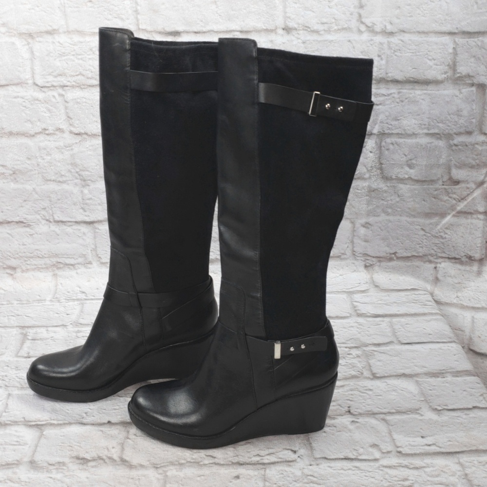 Cole Haan Women's Black Tall Wedge Boots sz 10B